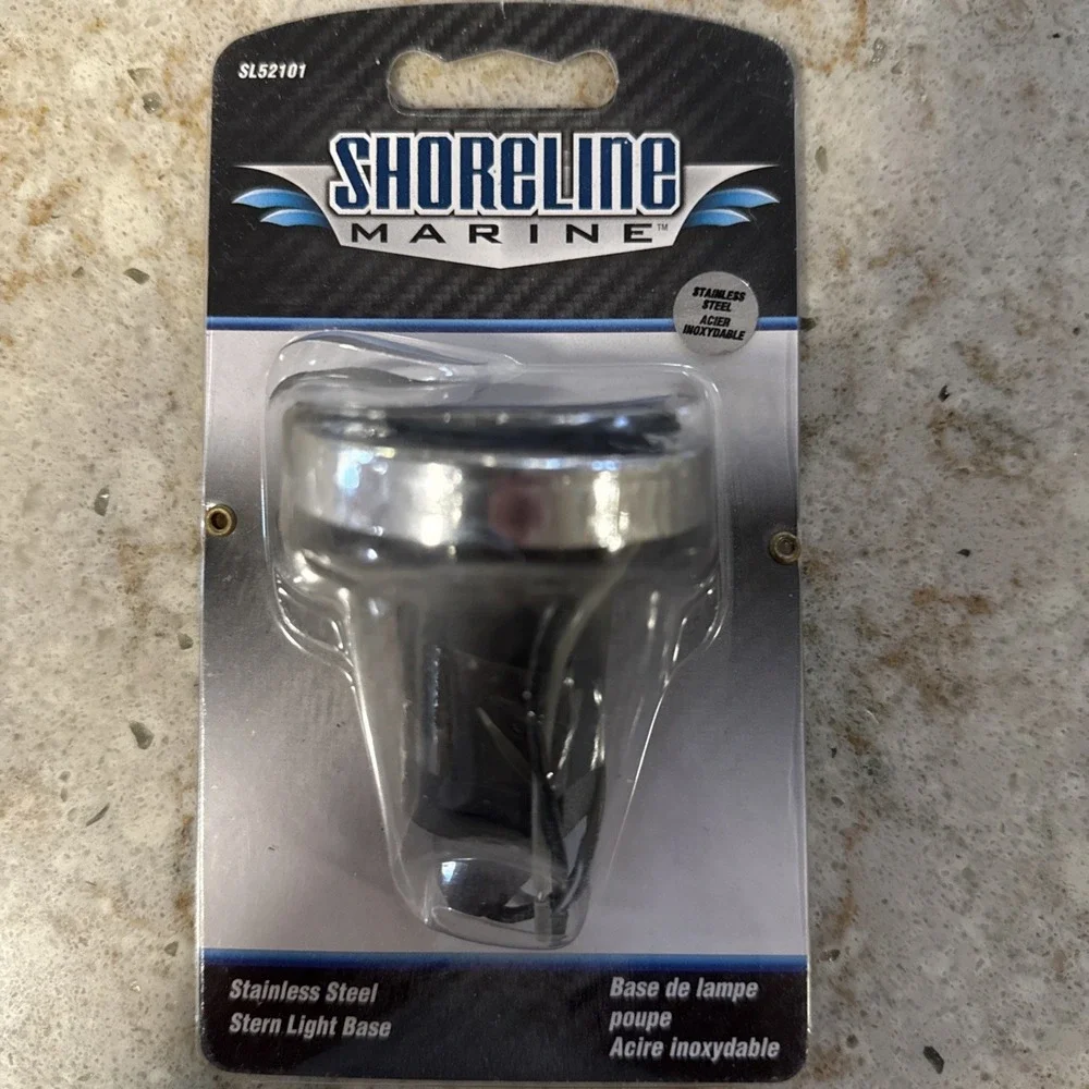 Shoreline Marine‎ SL52101 Stern Light Base Stainless Steel 2-Prong - Round.
